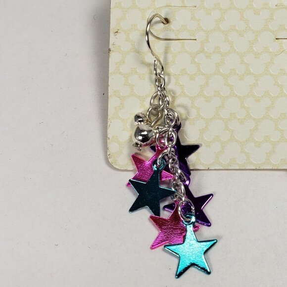 Disney Parks Silver-Tone Colorful Stars Cluster Earrings – 2" Magical Jewelry - Picture 5 of 8